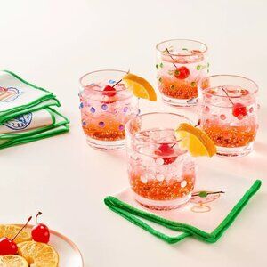FINAL SET!!! ($15) KSNY 4ct Embroidered Icon Cloth Cocktail Napkin